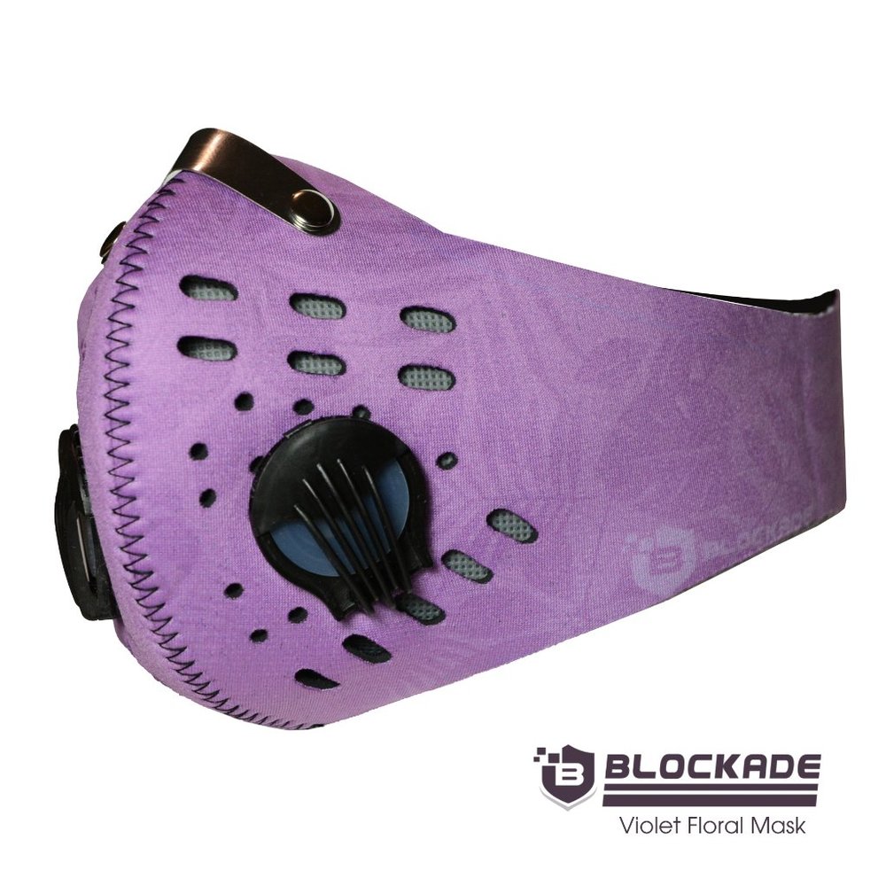 Violet Face Mask with Tonal Floral Print
